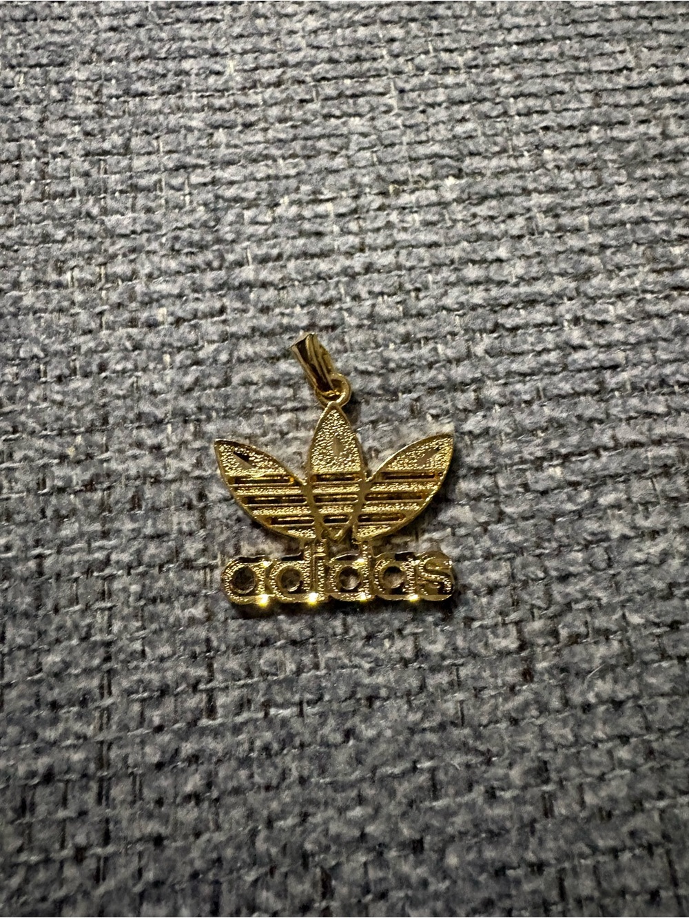 adidas Gold Trefoil Logo Charm Pendant